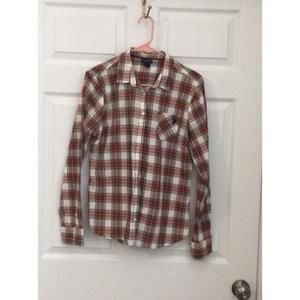 U.S. Polo Assn. Women Checkered Long Sleeve Button-Down Shirt M